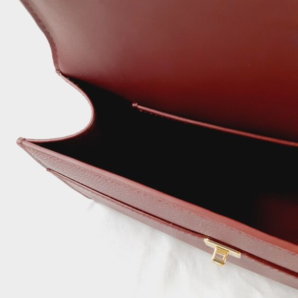 HCC X Melodie Cecile Deep Maroon Red Top Handle Shoulder Bag  Leather w/Dust Bag - Picture 5 of 16